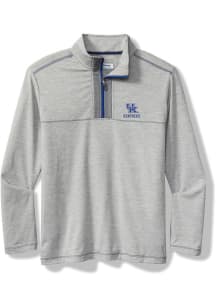 Tommy Bahama Kentucky Wildcats Mens Grey HIGH SCORE HALF ZIP Long Sleeve Qtr Zip Pullover