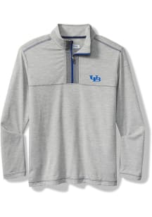 Tommy Bahama Buffalo Bulls Mens Grey HIGH SCORE HALF ZIP Long Sleeve Qtr Zip Pullover