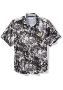 Tommy Bahama Iowa Hawkeyes Mens Black Sport Electric Blooms Camp Short Sleeve Dress Shirt