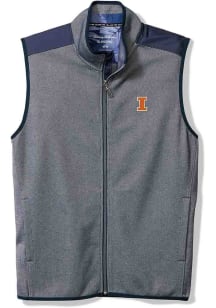 Tommy Bahama Illinois Fighting Illini Mens Navy Blue TURF AND TREK FZ Sleeveless Jacket