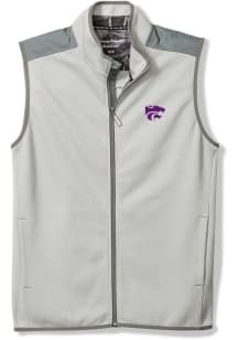 Tommy Bahama K-State Wildcats Mens Grey TURF AND TREK FZ Sleeveless Jacket