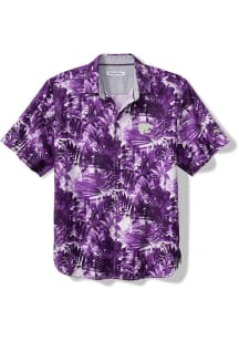 Tommy Bahama K-State Wildcats Mens Purple Sport Electric Blooms Camp Short Sleeve Dress Shirt