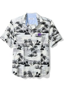 Tommy Bahama K-State Wildcats Mens Black Sport Tropical Horizons Short Sleeve Dress Shirt