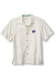 Tommy Bahama K-State Wildcats Mens White Coconut Football Matchup Camp Short Sleeve Dress Shirt