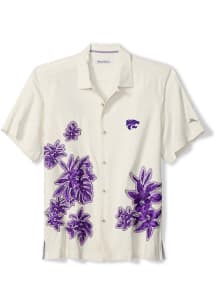 Tommy Bahama K-State Wildcats Mens White Hibiscus Vibrations Camp Short Sleeve Dress Shirt