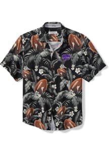 Tommy Bahama K-State Wildcats Mens Black Veracruz Cay First Down Blooms Short Sleeve Dress Shirt