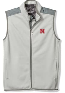 Tommy Bahama Nebraska Cornhuskers Mens Grey TURF AND TREK FZ Sleeveless Jacket