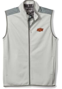 Tommy Bahama Oklahoma State Cowboys Mens Ash TURF AND TREK FZ Sleeveless Jacket