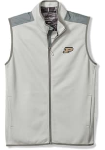 Tommy Bahama Purdue Boilermakers Mens Grey TURF AND TREK FZ Sleeveless Jacket