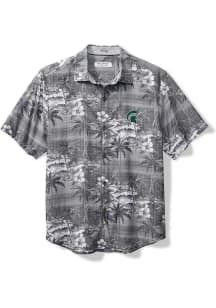 Tommy Bahama Michigan State Spartans Mens Black Sport Coconut Point Isla Palmetta Short Sleeve Dre..