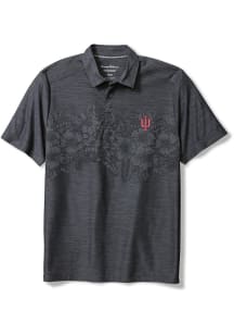 Tommy Bahama Indiana Hoosiers Mens Black Hibiscus Border Polo Short Sleeve Fashion Polo