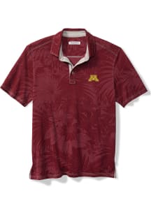 Tommy Bahama Minnesota Golden Gophers Mens Maroon SPORT SANTIAGO PARADISE Short Sleeve Fashion Pol..