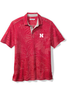 Tommy Bahama Nebraska Cornhuskers Mens Red SPORT SANTIAGO PARADISE Short Sleeve Fashion Polo