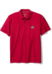 Tommy Bahama Ohio State Buckeyes Mens Red Hibiscus Border Polo Short Sleeve Fashion Polo