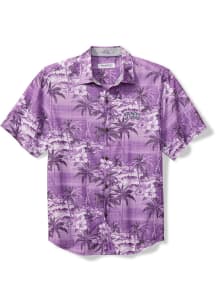 Tommy Bahama TCU Horned Frogs Mens Purple Sport Coconut Point Isla Palmetta Short Sleeve Dress Shi..