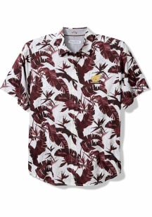 Tommy Bahama Central Michigan Chippewas Mens Maroon Sunnyvale Blooms Short Sleeve Dress Shirt