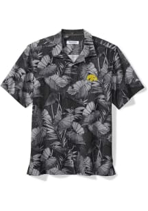 Tommy Bahama Iowa Hawkeyes Mens Black SPORT BAHAMA FRONDS Short Sleeve Dress Shirt