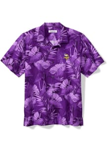 Tommy Bahama Minnesota Vikings Mens Purple Nuevo Fronds Short Sleeve Dress Shirt