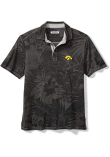 Tommy Bahama Iowa Hawkeyes Mens Charcoal Sport Santiago Paradise Short Sleeve Fashion Polo