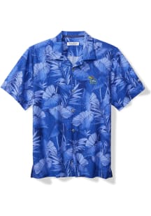 Tommy Bahama Kansas Jayhawks Mens Blue Sport Bahama Coast Nuevo Fronds Camp Short Sleeve Dress Shi..