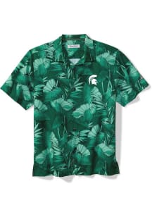 Tommy Bahama Michigan State Spartans Mens Green Sport Bahama Coast Nuevo Fronds Camp Short Sleeve..