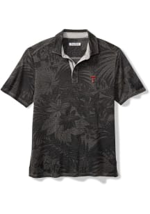 Tommy Bahama Texas Tech Red Raiders Mens Black Sport Santiago Paradise Short Sleeve Fashion Polo