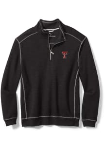 Tommy Bahama Texas Tech Red Raiders Mens Black Sport Tabago Long Sleeve Qtr Zip Pullover