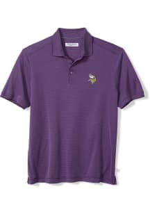 Tommy Bahama Minnesota Vikings Mens Purple Bay Stripe Short Sleeve Fashion Polo