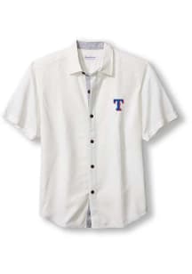 Tommy Bahama Texas Rangers Mens White Sport Coconut Point Palm Vista Short Sleeve Dress Shirt