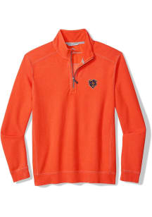Tommy Bahama Chicago Bears Mens Orange Montego Bay Long Sleeve Qtr Zip Pullover