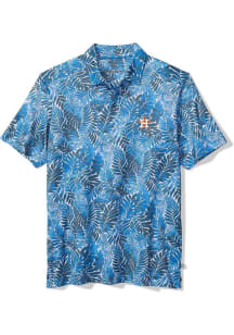 Tommy Bahama Houston Astros Mens Light Blue Palm Mirage Short Sleeve Fashion Polo