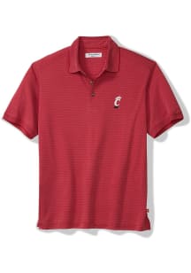 Tommy Bahama Cincinnati Bearcats Mens Red Bay Stripe Short Sleeve Fashion Polo