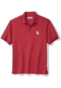 Tommy Bahama Oklahoma Sooners Mens Cardinal Bay Stripe Short Sleeve Fashion Polo