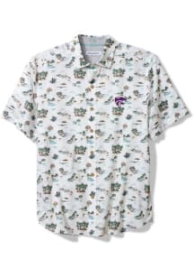 Tommy Bahama K-State Wildcats Mens White Surf Villa Camp Short Sleeve Dress Shirt