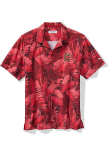 Tommy Bahama Maryland Terrapins Mens Red Bahama Coast Nuevo Fronds Short Sleeve Dress Shirt