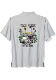 Tommy Bahama Michigan State Spartans Mens Grey The Big Score Football Short Sleeve Dress Shirt