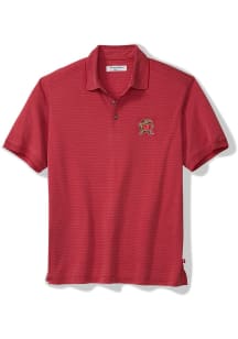 Tommy Bahama Maryland Terrapins Mens Red Bay Stripe Short Sleeve Fashion Polo