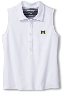Tommy Bahama Michigan Wolverines Womens White  Polo Shirt