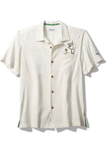 Tommy Bahama Michigan Wolverines Mens White  Short Sleeve Dress Shirt