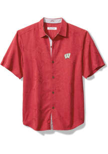 Tommy Bahama Wisconsin Badgers Mens  Palm Vista Short Sleeve Fashion Polo