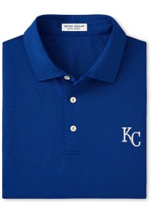 Peter Millar Kansas City Royals Mens Blue Tesseract Short Sleeve Fashion Polo