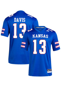 Quincy Davis  Adidas Kansas Jayhawks Royal Blue NIL Name And Number Football Jersey