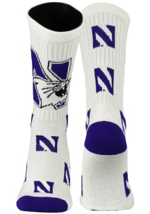 Northwestern Wildcats Super Mascot Mens Crew Socks