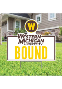 Western Michigan Broncos Bound Yard Sign - White