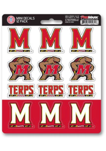 Maryland Terrapins 12pc Mini Auto Decal - Red