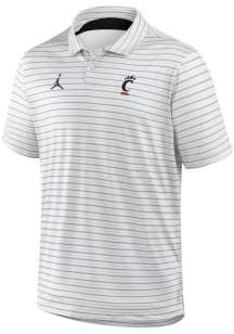 Nike Cincinnati Bearcats Mens White Tour Stripe Short Sleeve Polo