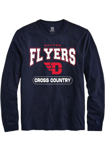 Summit Sportswear Dayton Flyers Navy Blue Cross Country Long Sleeve T Shirt