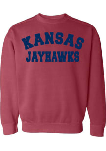 Summit Sportswear Kansas Jayhawks Womens Crimson Simple Crew Sweatshirt