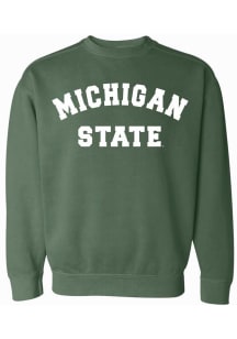 Summit Sportswear Michigan State Spartans Womens Green Simple Crew Sweatshirt