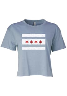 Summit Sportswear Chicago Womens Light Blue City Flag Short Sleeve T-Shirt